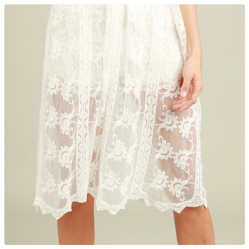 POL Naomi Ivory Lace Cover up Kimono Dress - Picture 10 of 16
